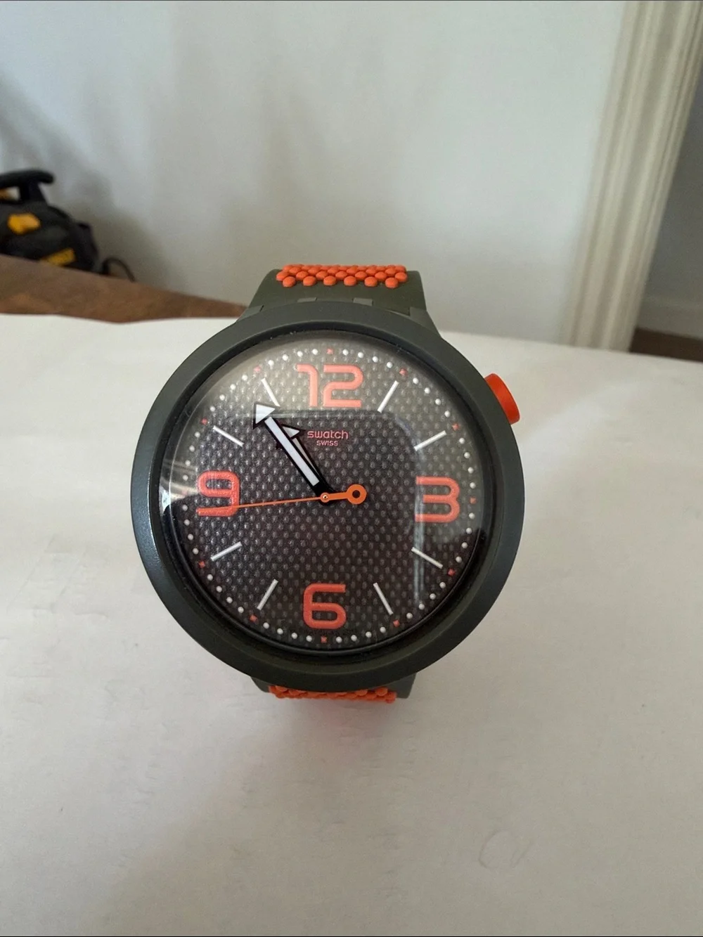 Swatch Black Watch with Orange Accents